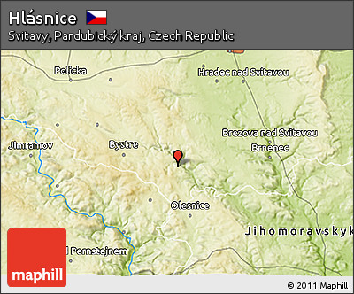 Physical 3D Map of Hlásnice