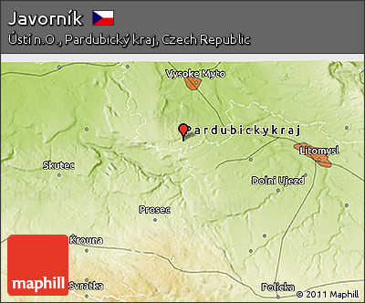 Physical 3D Map of Javorník