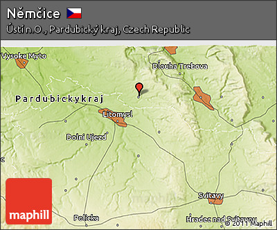 Physical 3D Map of Němčice