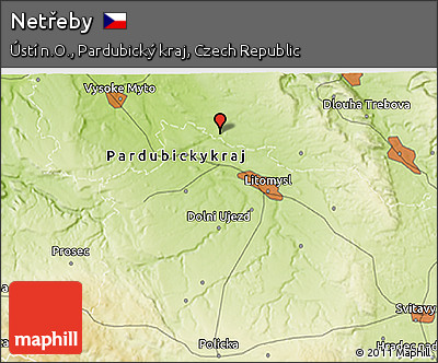 Physical 3D Map of Netřeby