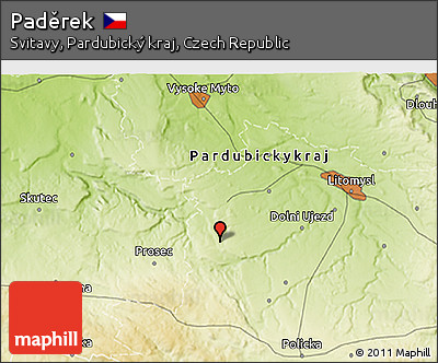 Physical 3D Map of Paděrek