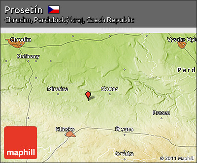 Physical 3D Map of Prosetín