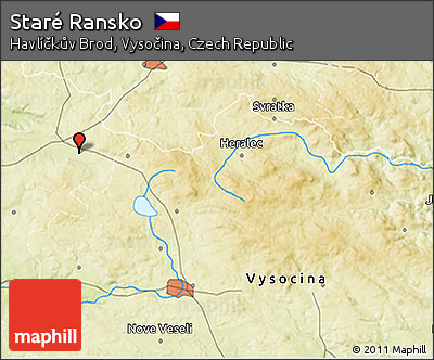 Physical 3D Map of Staré Ransko
