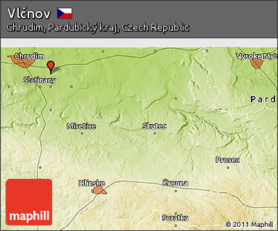 Physical 3D Map of Vlčnov