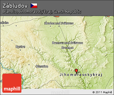 Physical 3D Map of Zábludov