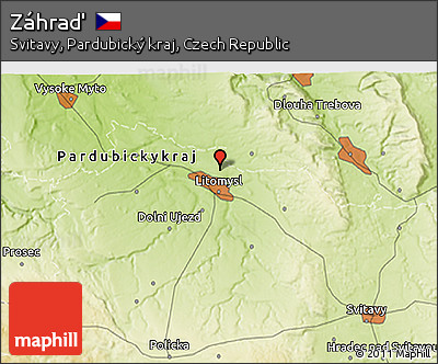 Physical 3D Map of Záhraď