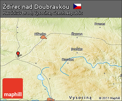 Physical 3D Map of Ždírec Nad Doubravkou