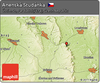 Physical 3D Map of Anenská Studánka