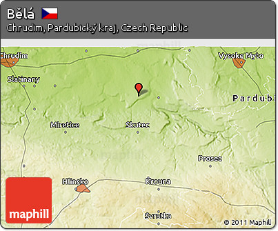 Physical 3D Map of Bělá