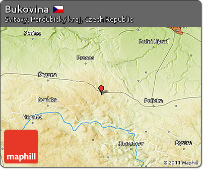 Physical 3D Map of Bukovina
