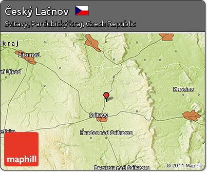 Physical 3D Map of Český Lačnov