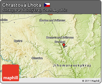 Physical 3D Map of Chrastová Lhota