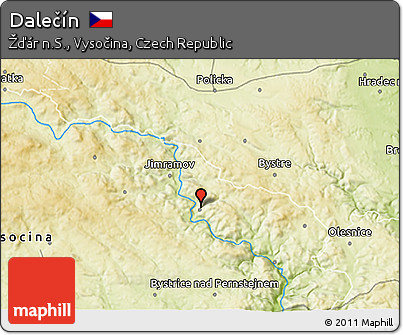 Physical 3D Map of Dalečín