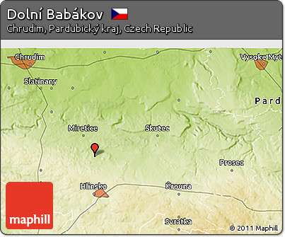 Physical 3D Map of Dolní Babákov