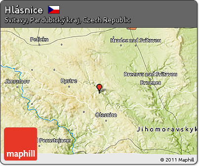 Physical 3D Map of Hlásnice