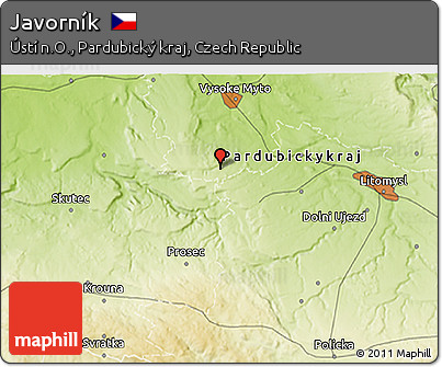 Physical 3D Map of Javorník