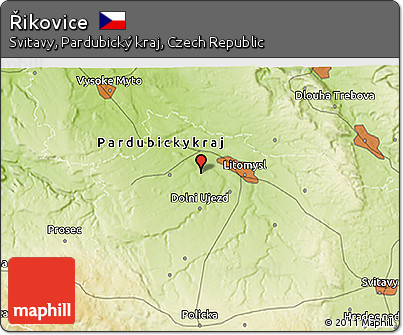 Physical 3D Map of Řikovice