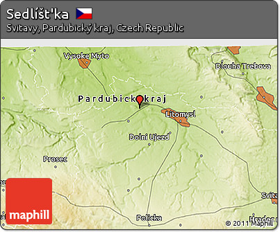 Physical 3D Map of Sedlíšt'ka