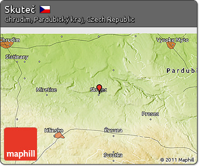 Physical 3D Map of Skuteč