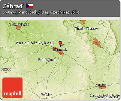 Physical 3D Map of Záhraď