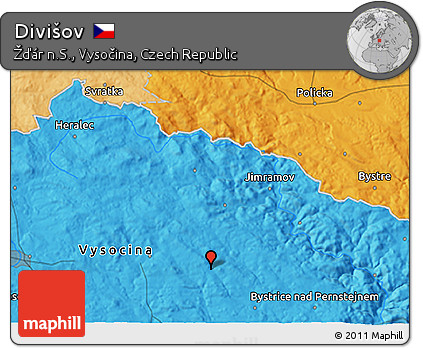 Political 3D Map of Divišov