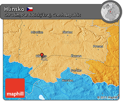 Political 3D Map of Hlinsko