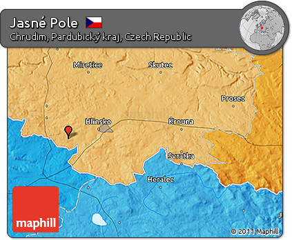 Political 3D Map of Jasné Pole