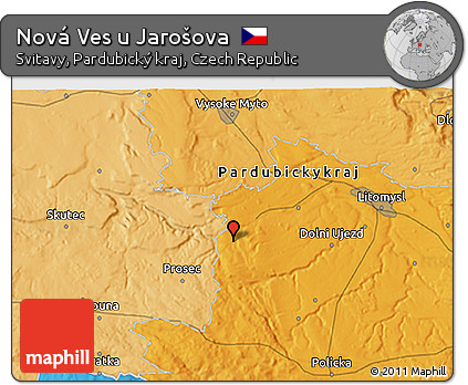 Political 3D Map of Nová Ves U Jarošova