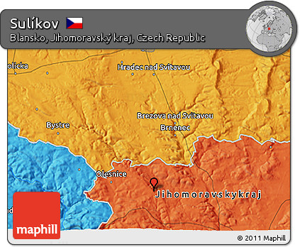 Political 3D Map of Sulíkov