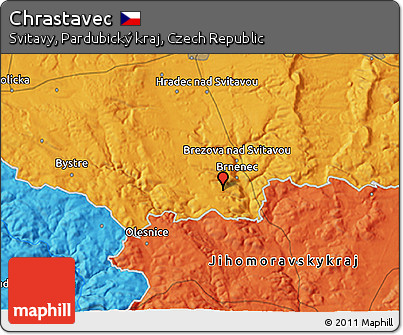 Political 3D Map of Chrastavec