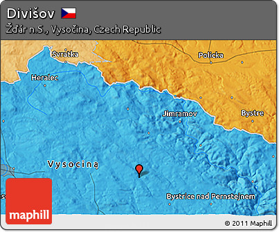 Political 3D Map of Divišov