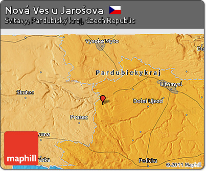 Political 3D Map of Nová Ves U Jarošova