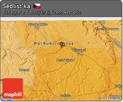 Political 3D Map of Sedlíšt'ka