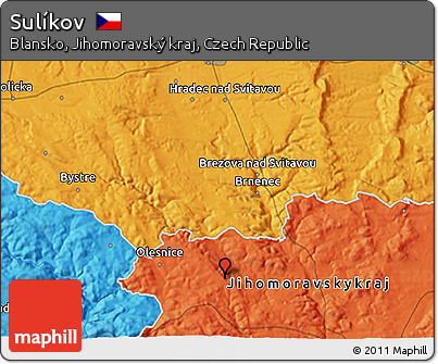 Political 3D Map of Sulíkov