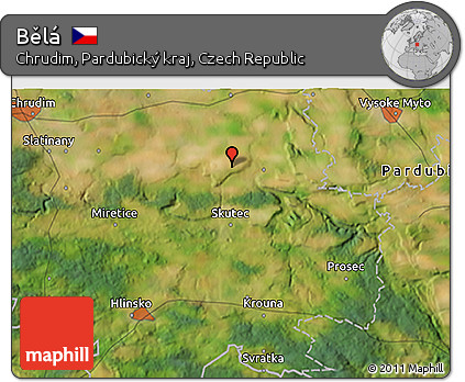 Satellite 3D Map of Bělá