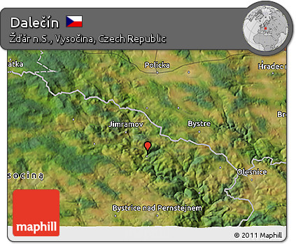 Satellite 3D Map of Dalečín
