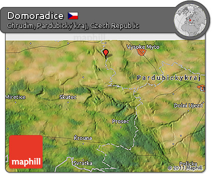 Satellite 3D Map of Domoradice