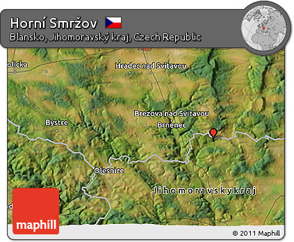 Satellite 3D Map of Horní Smržov