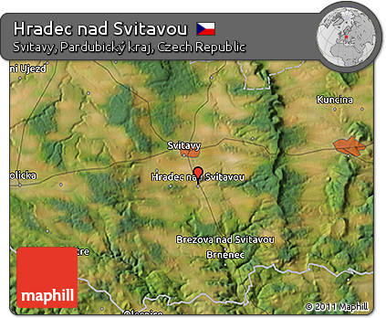 Satellite 3D Map of Hradec Nad Svitavou