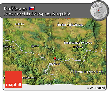 Satellite 3D Map of Kněževes