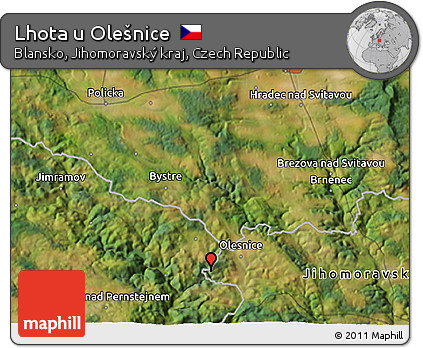 Satellite 3D Map of Lhota U Olešnice