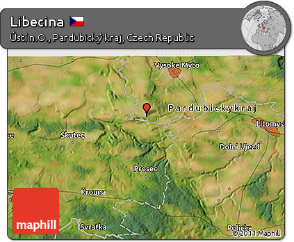 Satellite 3D Map of Libecina
