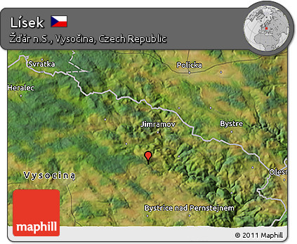 Satellite 3D Map of Lísek
