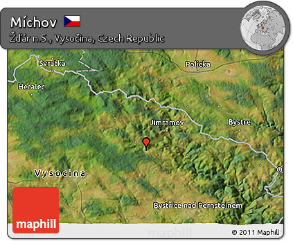 Satellite 3D Map of Míchov