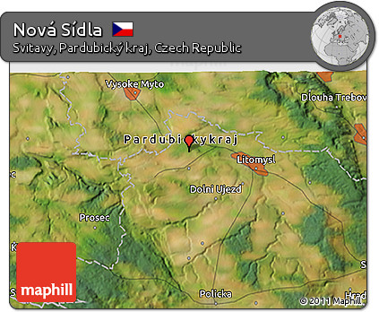 Satellite 3D Map of Nová Sídla