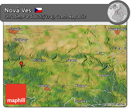 Satellite 3D Map of Nová Ves