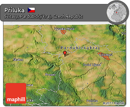 Satellite 3D Map of Příluka