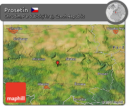 Satellite 3D Map of Prosetín