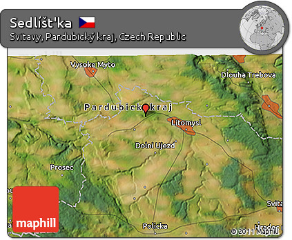 Satellite 3D Map of Sedlíšt'ka
