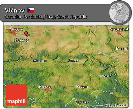 Satellite 3D Map of Vlčnov